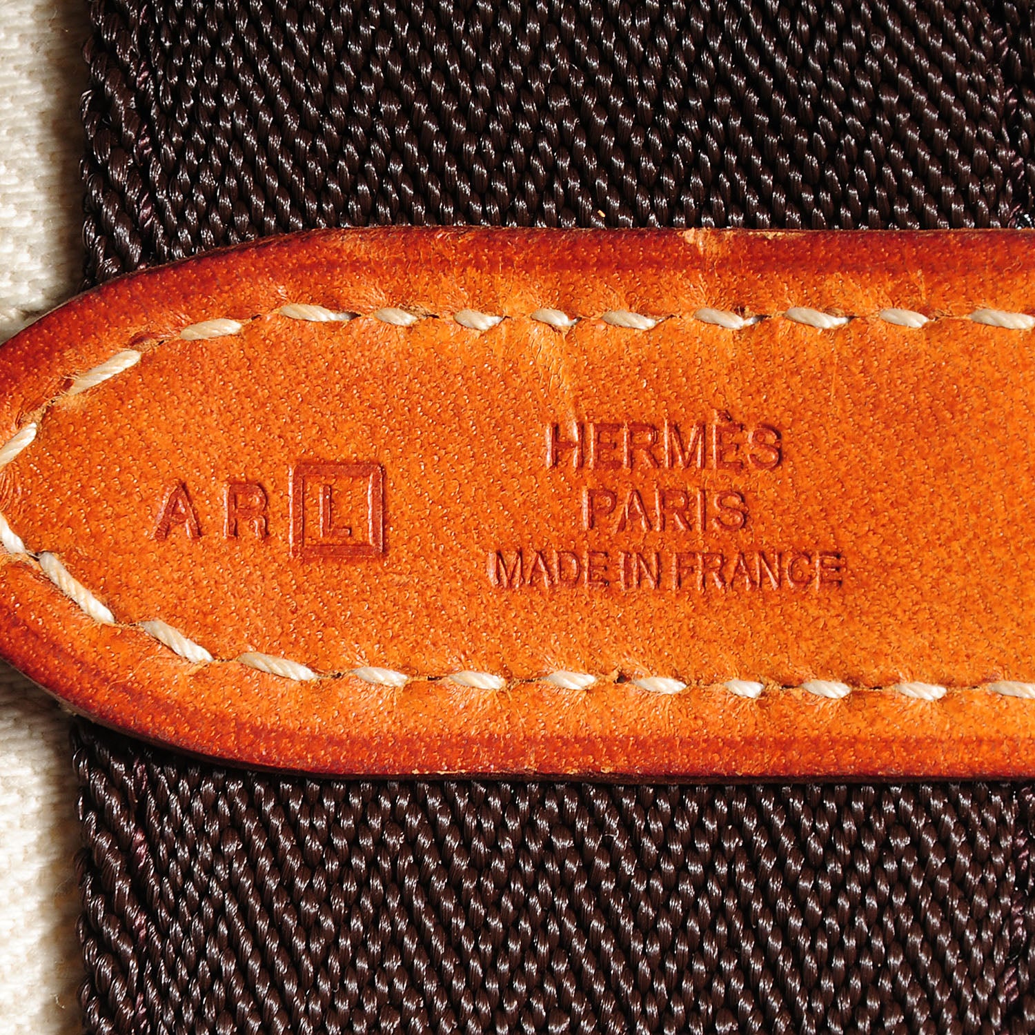 Hermes Chevron Herringbone Canvas Grooming Bag Chalk 8 of 9