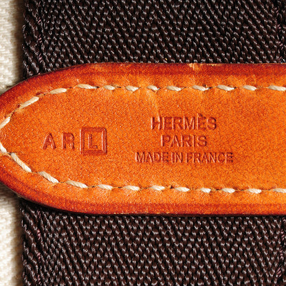 Hermes Chevron Herringbone Canvas Grooming Bag Chalk 8 of 9