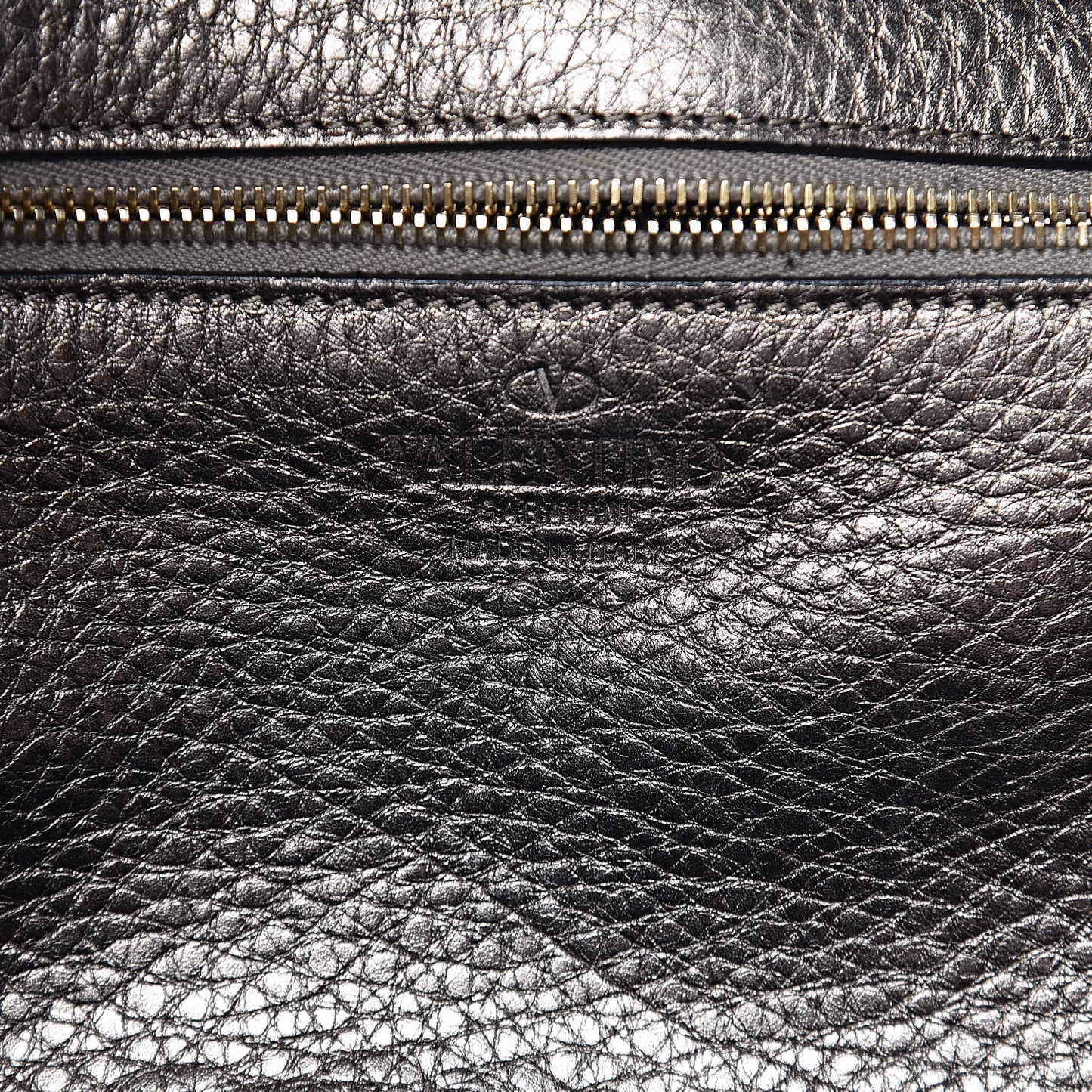 Metallic Alce Printed Calfskin Medium Rockstud Tote Sasso