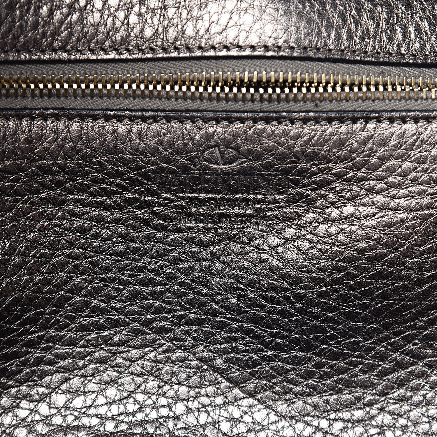 Valentino Garavani Metallic Alce Printed Calfskin Medium Rockstud Tote Sasso 6 of 14