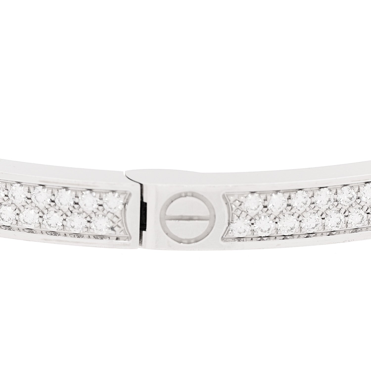 Cartier 18K White Gold Diamond Small LOVE Paved Bracelet 18 7 of 10
