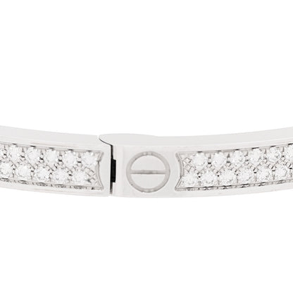Cartier 18K White Gold Diamond Small LOVE Paved Bracelet 18 7 of 10