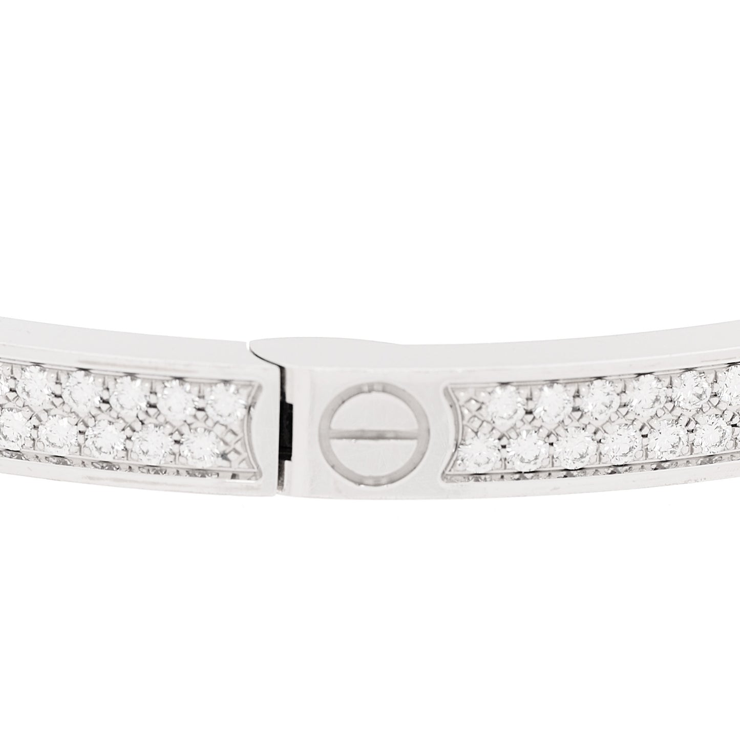 18K White Gold Diamond Small LOVE Paved Bracelet 18