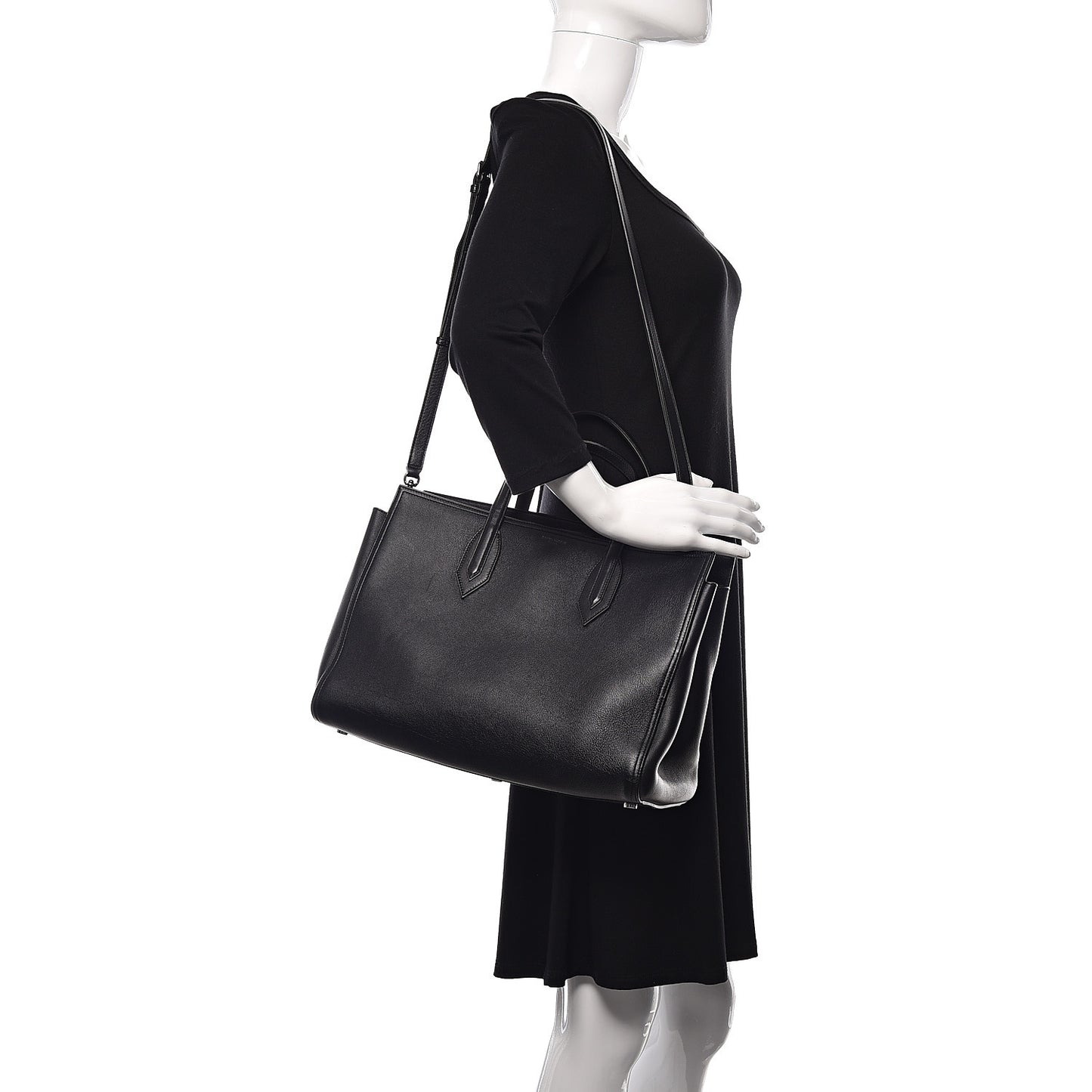 Calfskin Medium Amber Tote Black