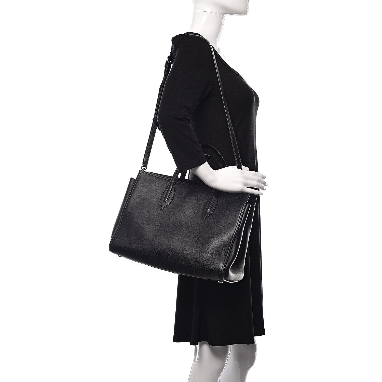 Saint Laurent Calfskin Medium Amber Tote Black 2 of 12