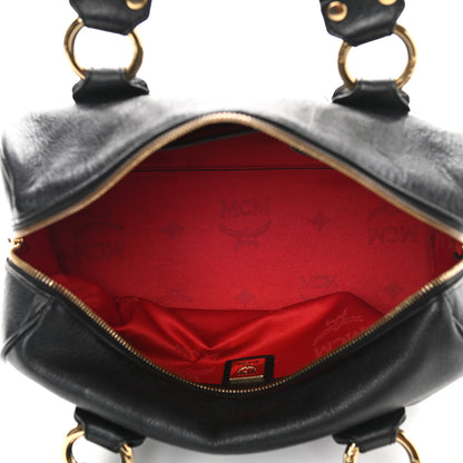 MCM Grained Calfskin Studded Boston Bag Black 5 of 10