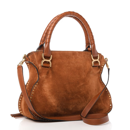 Chloe Suede Calfskin Braided Medium Marcie Satchel Caramel 3 of 13