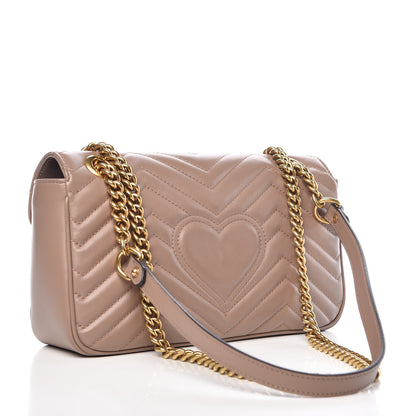 Gucci Calfskin Matelasse Small GG Marmont Shoulder Bag Porcelain Rose 3 of 10
