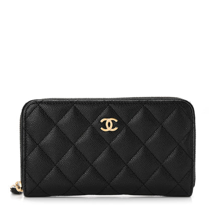 Chanel Caviar Quilted Small Zip Around Wallet Black 1 of 13