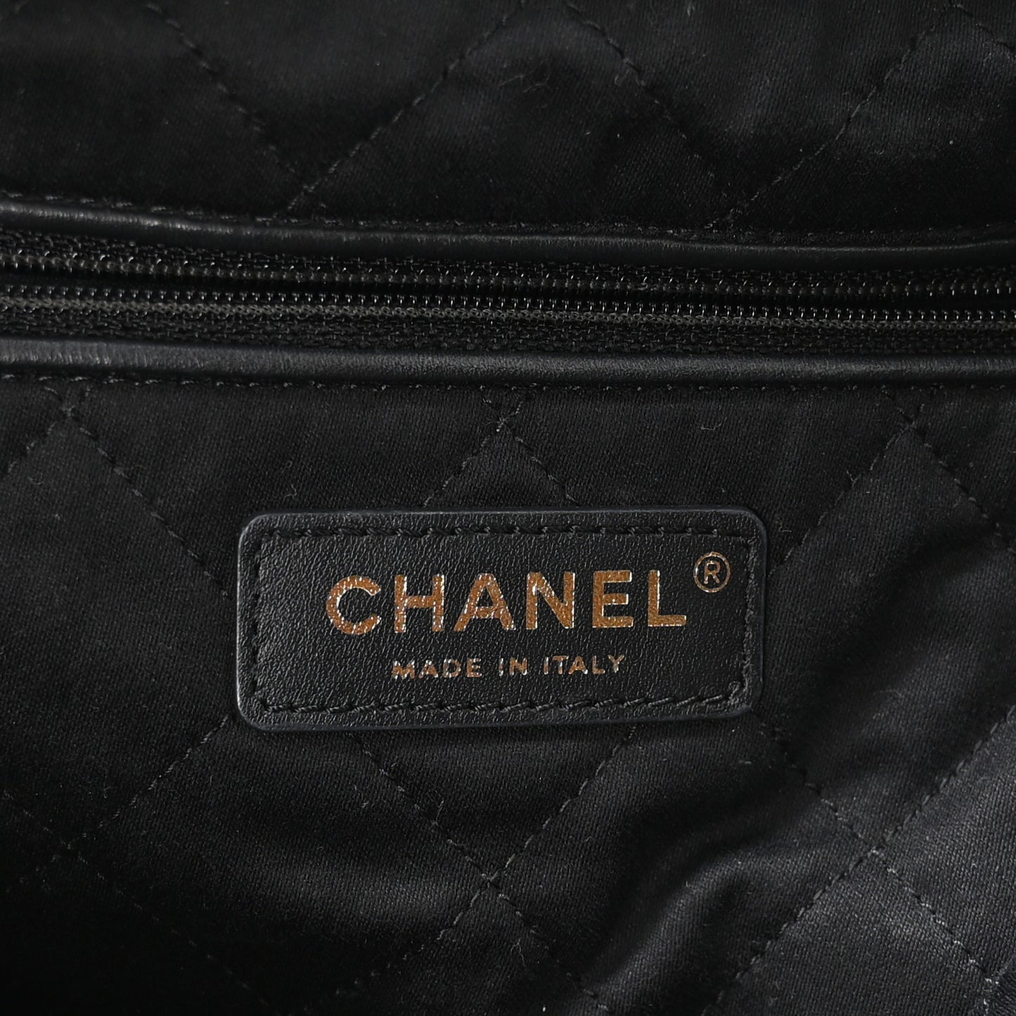 Shiny Calfskin Quilted Small Chanel 22 Black