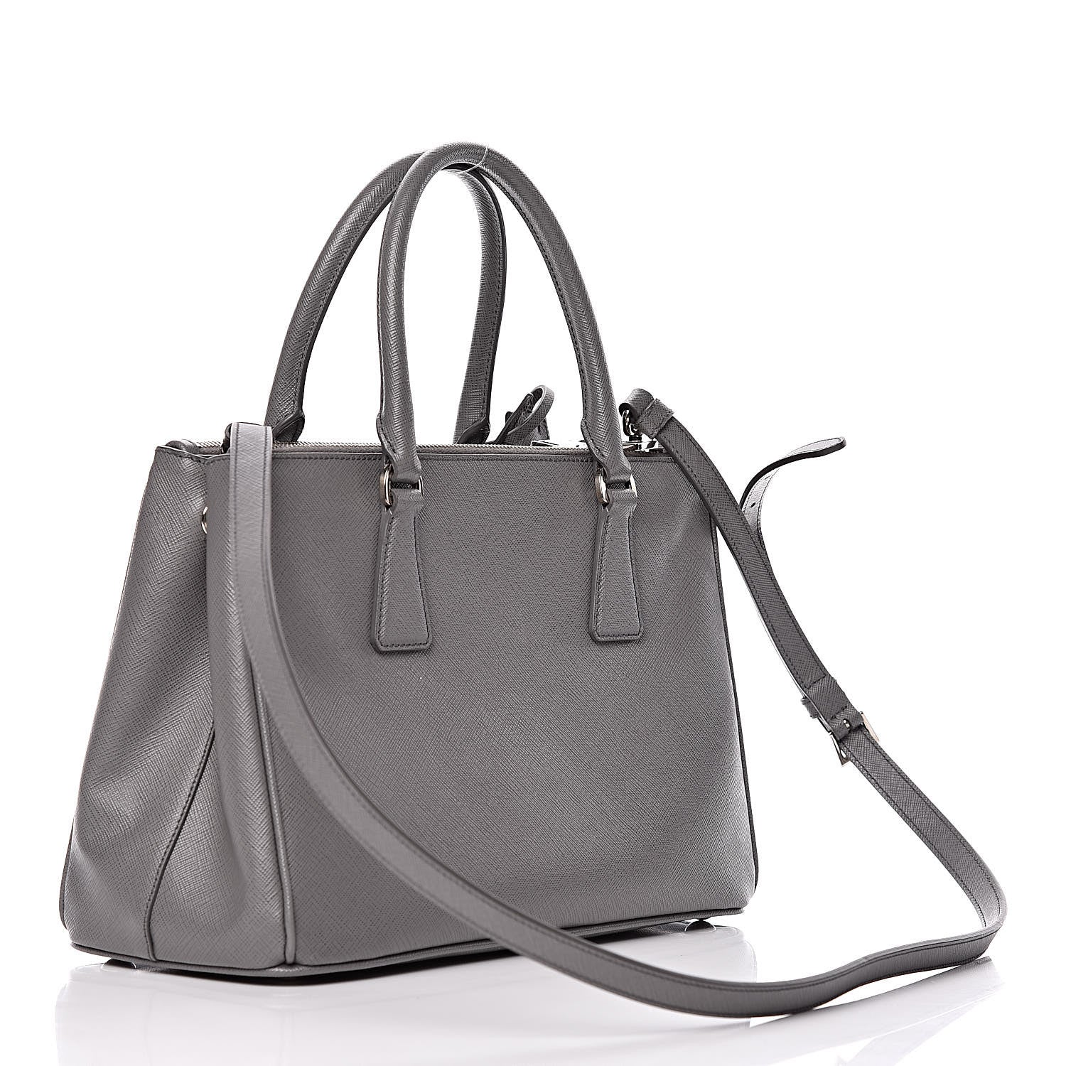 Prada Saffiano Small Galleria Double Zip Tote Marmo 3 of 10