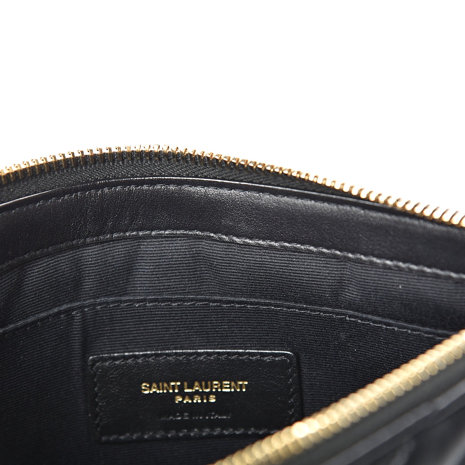 Saint Laurent Calfskin Matelasse Chevron Monogram A5 Wristlet Black 8 of 9