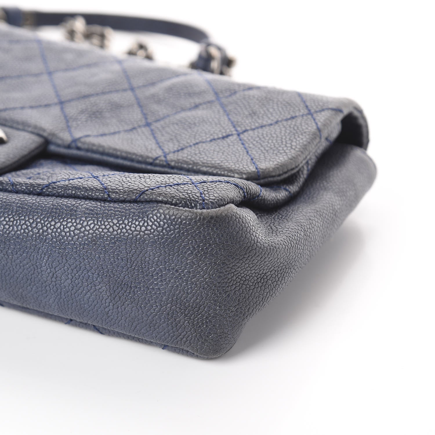 Chanel Caviar Quilted Medium Simply CC Flap Blue 8 of 8