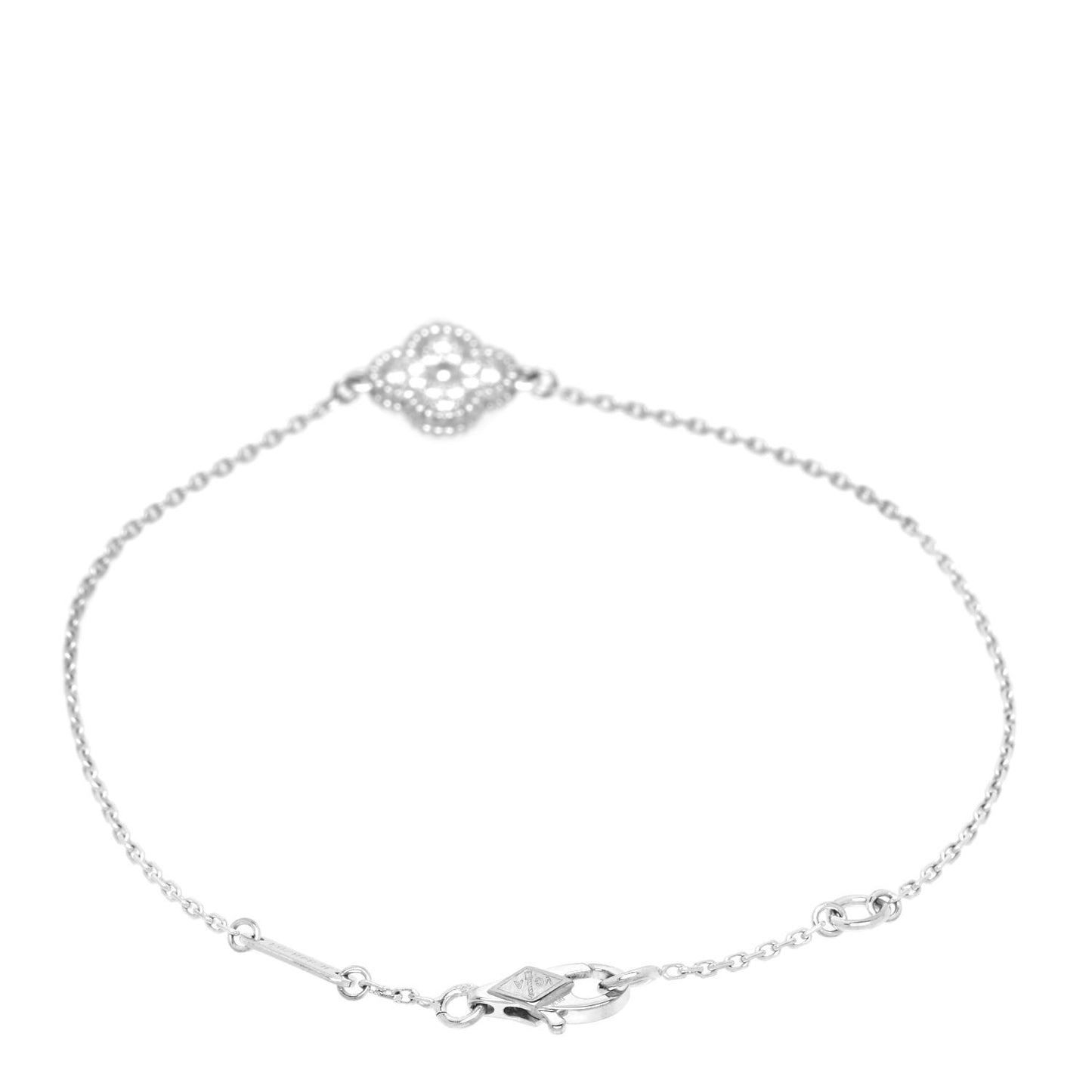 18K White Gold Diamond Sweet Alhambra Bracelet