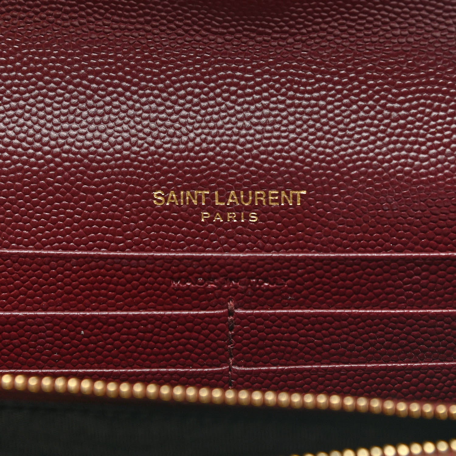 Saint Laurent Grain De Poudre Matelasse Chevron Monogram Flap Wallet Rouge Legion 6 of 12