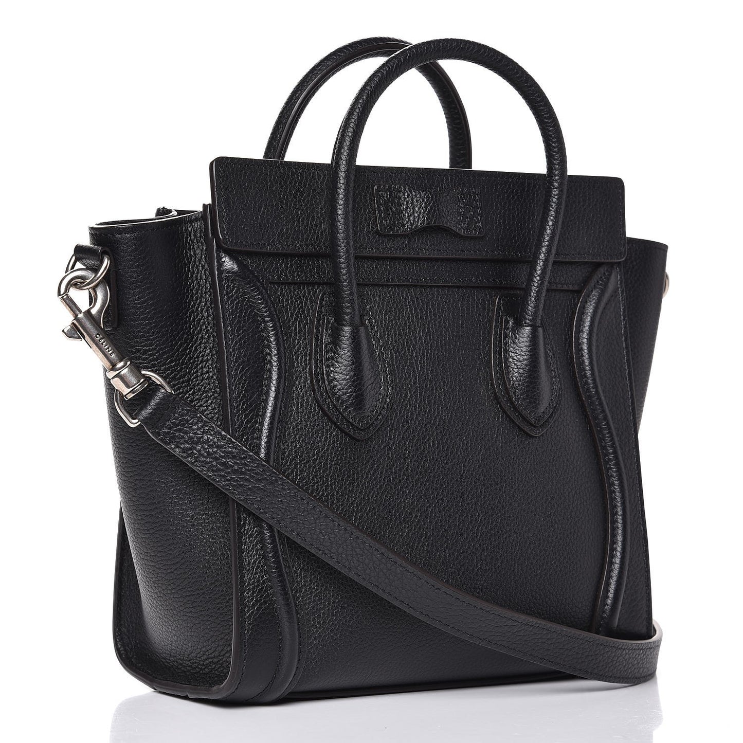 Drummed Calfskin Nano Luggage Black