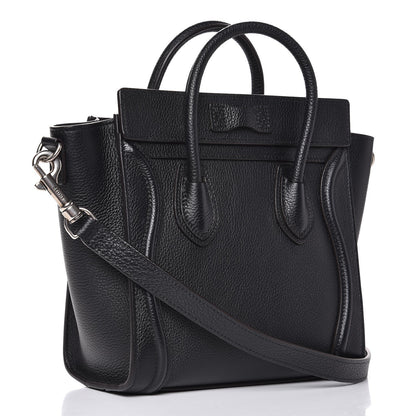 Celine Drummed Calfskin Nano Luggage Black 3 of 8
