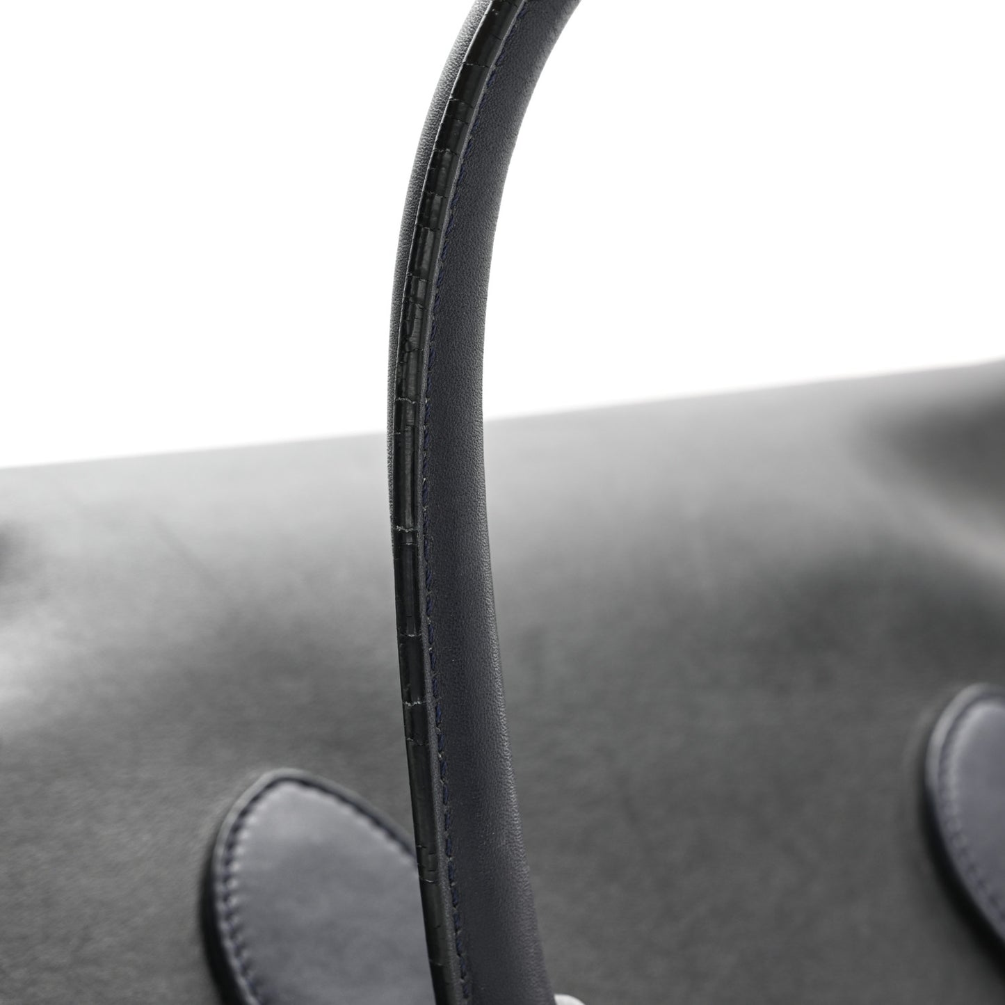 Smooth Calfskin Large Bi-Color Tie Knot Tote Black Navy