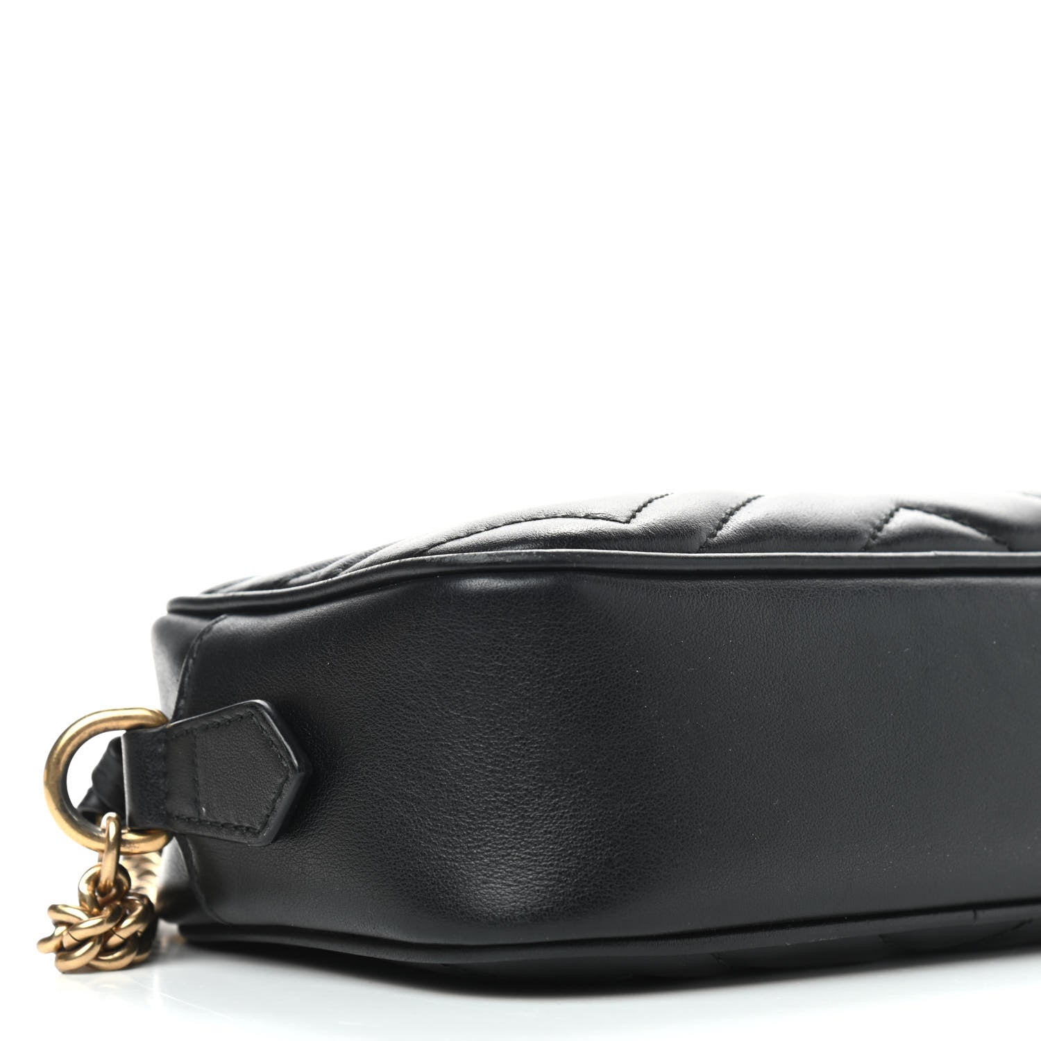 Gucci Calfskin Matelasse Mini GG Marmont Chain Shoulder Bag Black 8 of 9