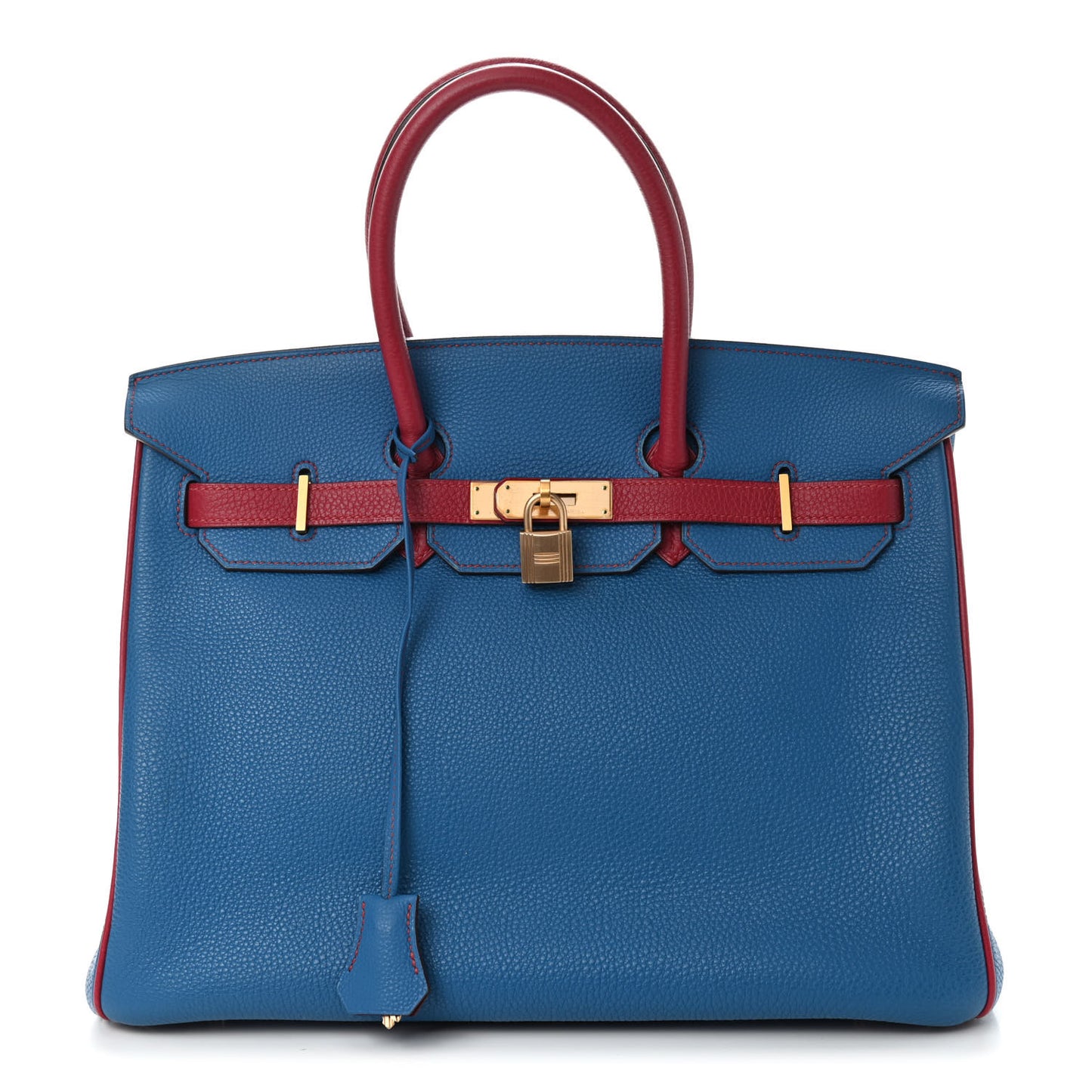Togo Bi Color Horseshoe Birkin 35 Mykonos Rubis