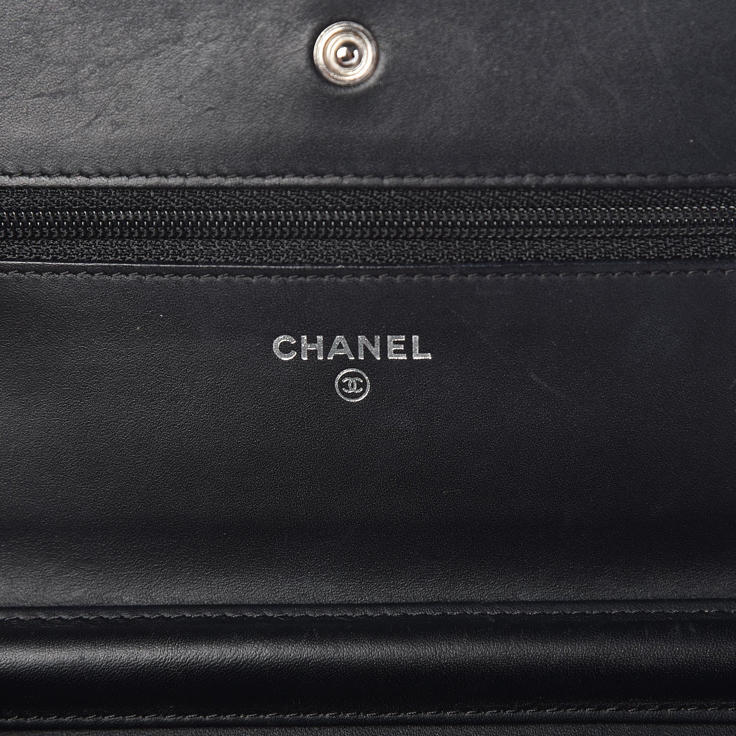 Chanel Patent Quilted Wallet On Chain WOC Black 6 of 13