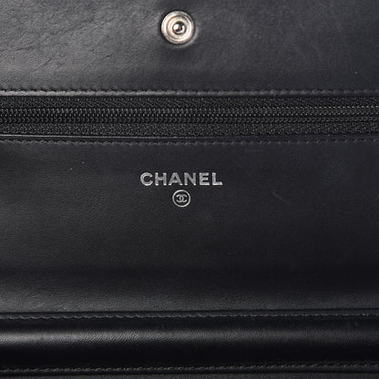 Chanel Patent Quilted Wallet On Chain WOC Black 6 of 13