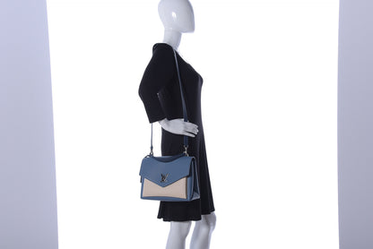 Louis Vuitton Soft Calfskin My Lockme Top Handle Blue Jean Creme 3 of 19