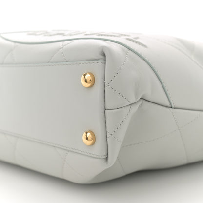 Chanel Calfskin Stitched CC Shopper Tote Light Grey 10 of 10