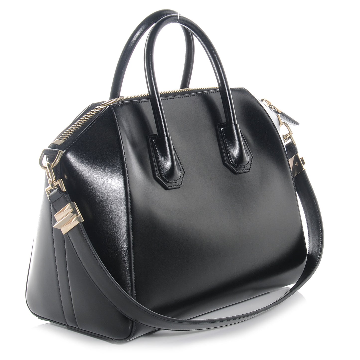 Shiny Lord Calfskin Medium Antigona Black