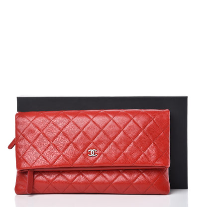 Chanel Caviar Quilted CC Beauty Clutch Red 8 of 8