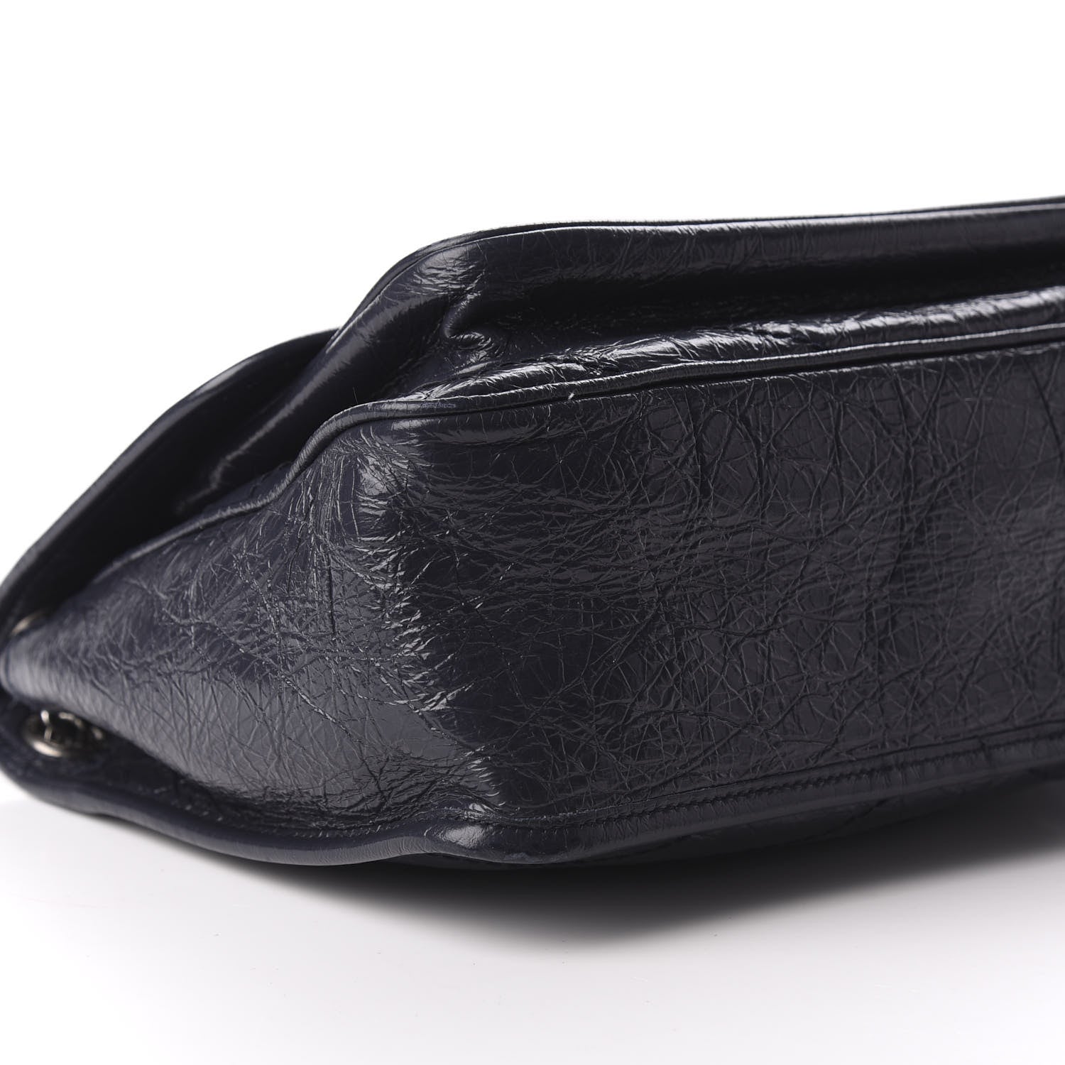 Saint Laurent Crinkled Calfskin Matelasse Monogram Medium Niki Chain Satchel Deep Marine 6 of 9