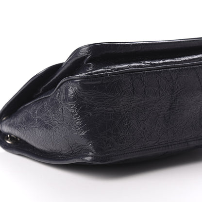 Saint Laurent Crinkled Calfskin Matelasse Monogram Medium Niki Chain Satchel Deep Marine 6 of 9
