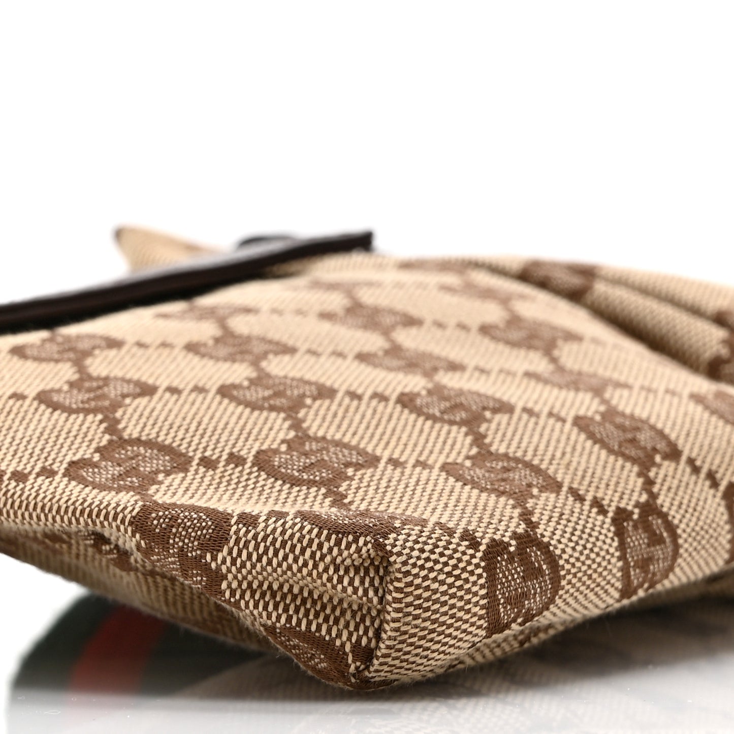 GG Monogram Web Double Pocket Belt Bag Dark Brown