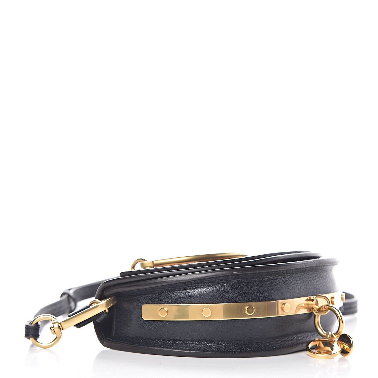 Calfskin Small Nile Bracelet Minaudiere Bag Black