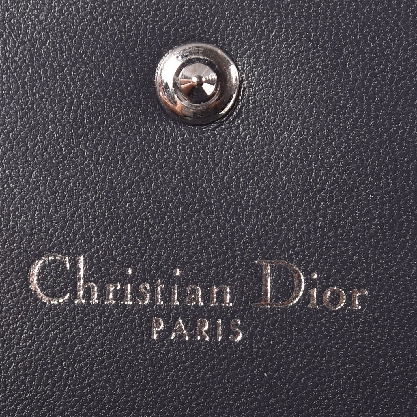 Metallic Patent Micro-Cannage Diorama Elancee Wallet Mirror Blue