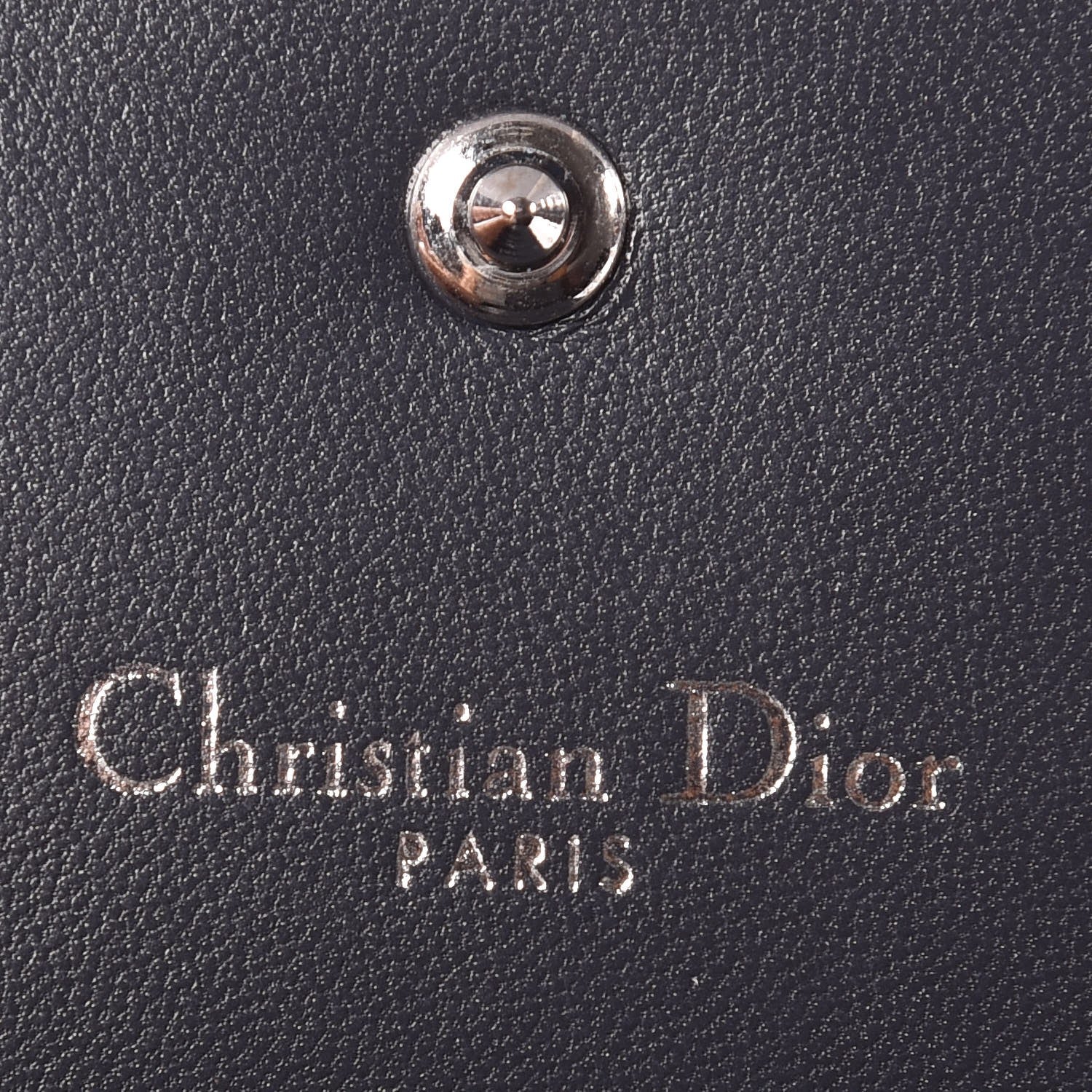 Christian Dior Metallic Patent Micro-Cannage Diorama Elancee Wallet Mirror Blue 6 of 9