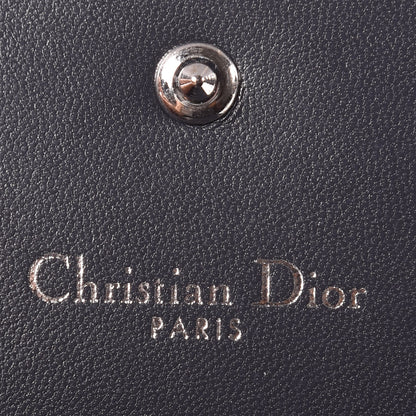 Christian Dior Metallic Patent Micro-Cannage Diorama Elancee Wallet Mirror Blue 6 of 9