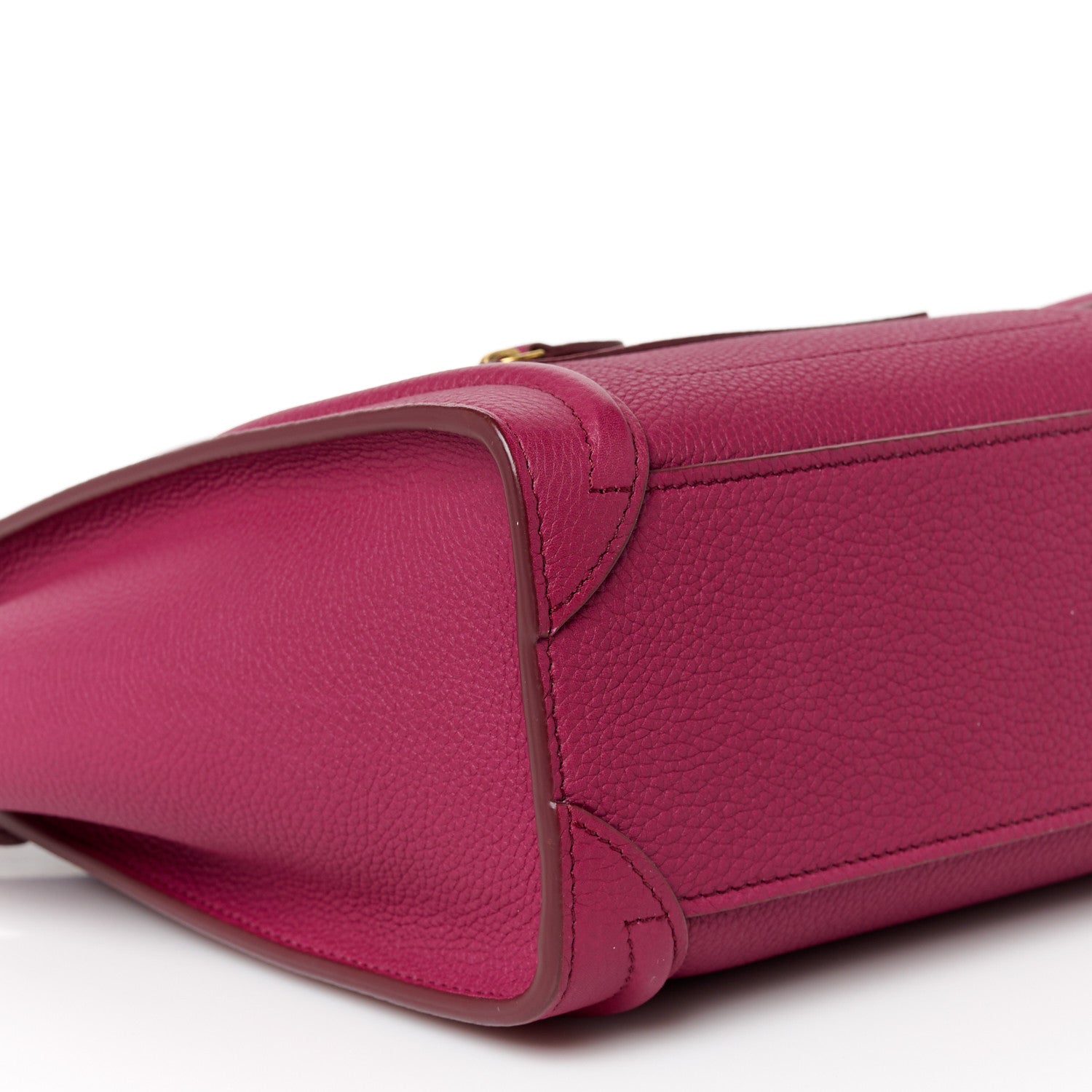 Celine Drummed Calfskin Nano Luggage Plum 9 of 10
