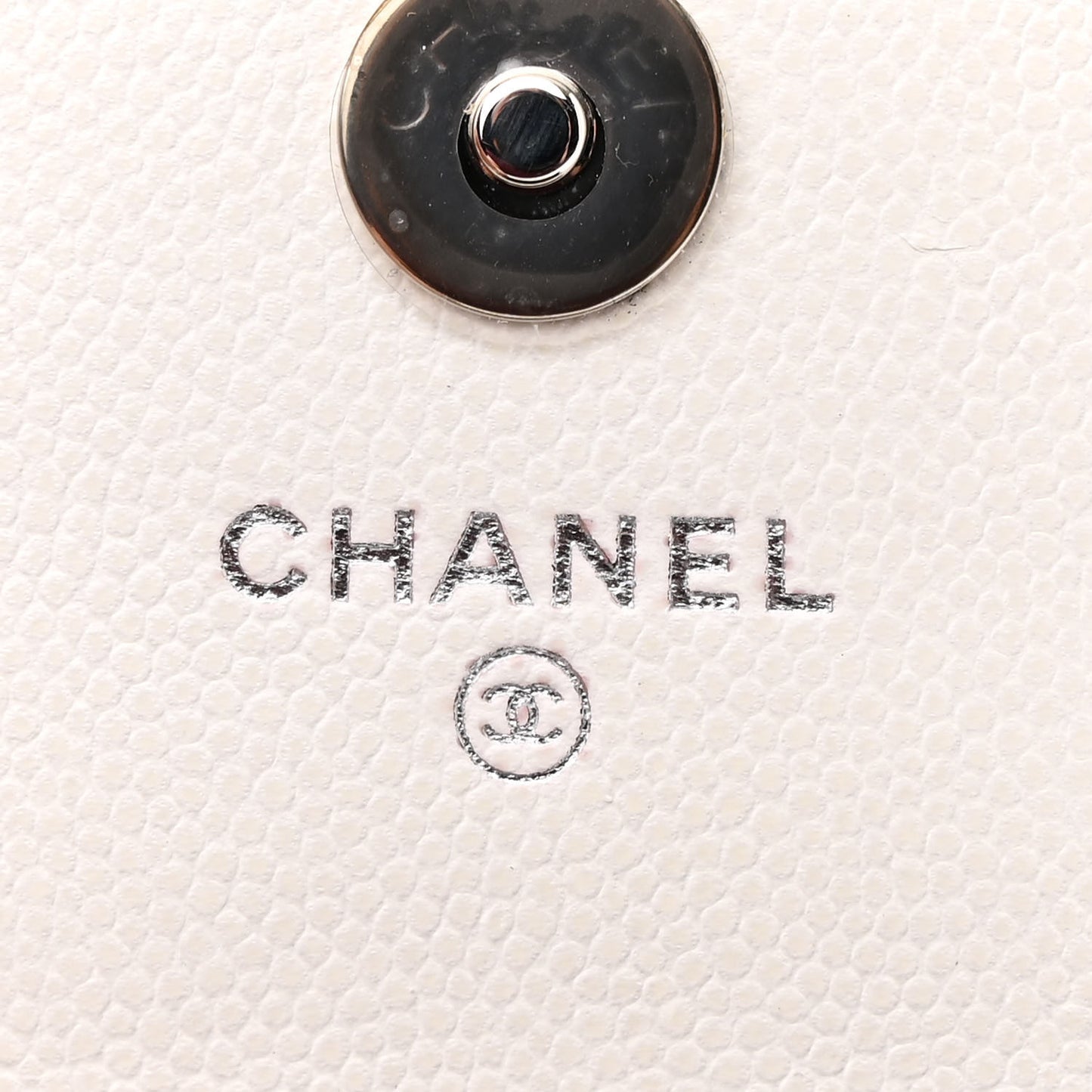 Caviar Quilted My Everything Belt Flap Card Holder White