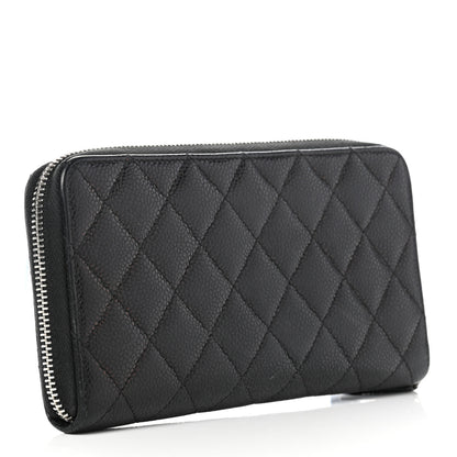 Chanel Caviar Quilted Large Gusset Zip Around Wallet Black 3 of 8