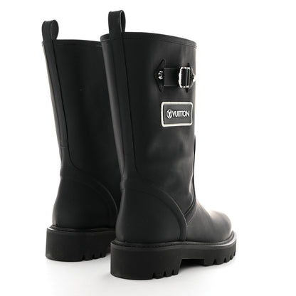 Louis Vuitton Rubber Calfskin Territory Flat Boots 36 Black 4 of 8