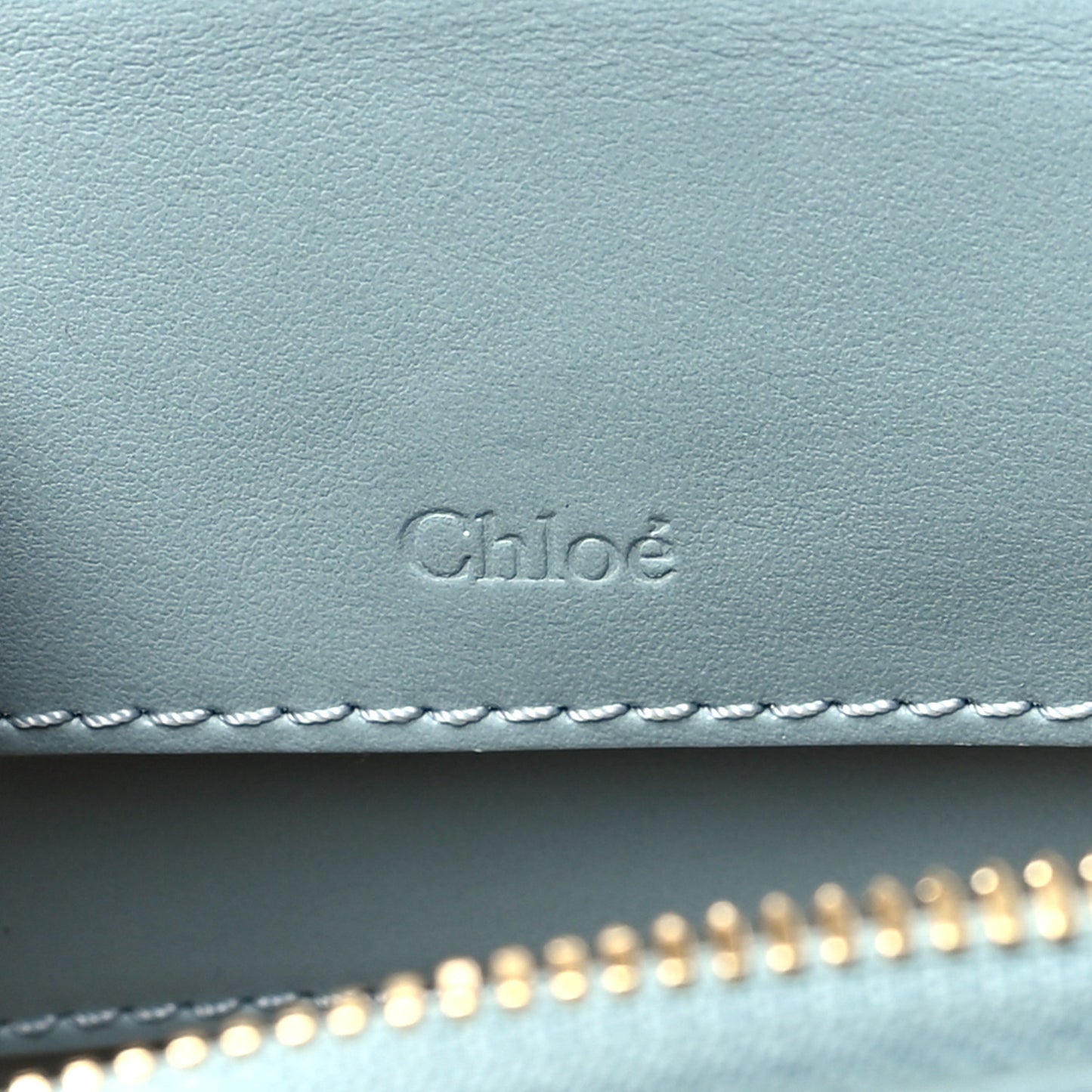 Shiny Calfskin Mini Vanity C Bag Faded Blue