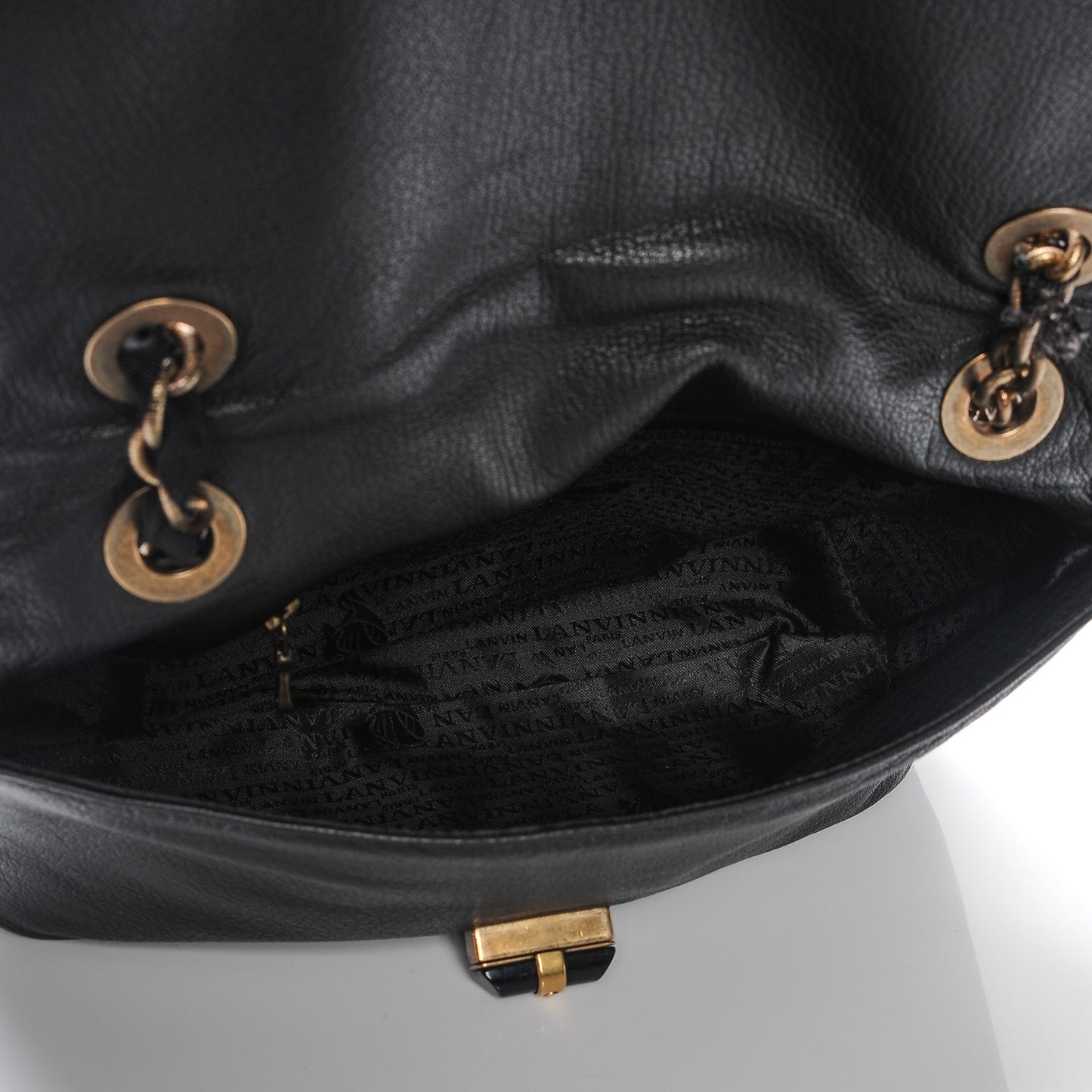 Goatskin Medium Happy Shoulder Bag Black