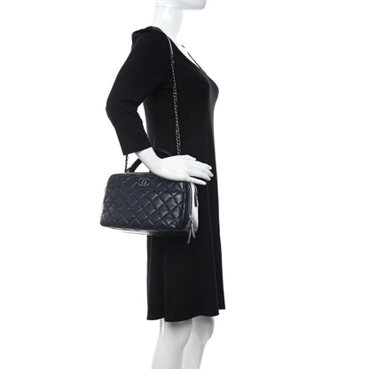 Chanel Lambskin Quilted Medium Trendy CC Bowling Bag Navy 3 of 11