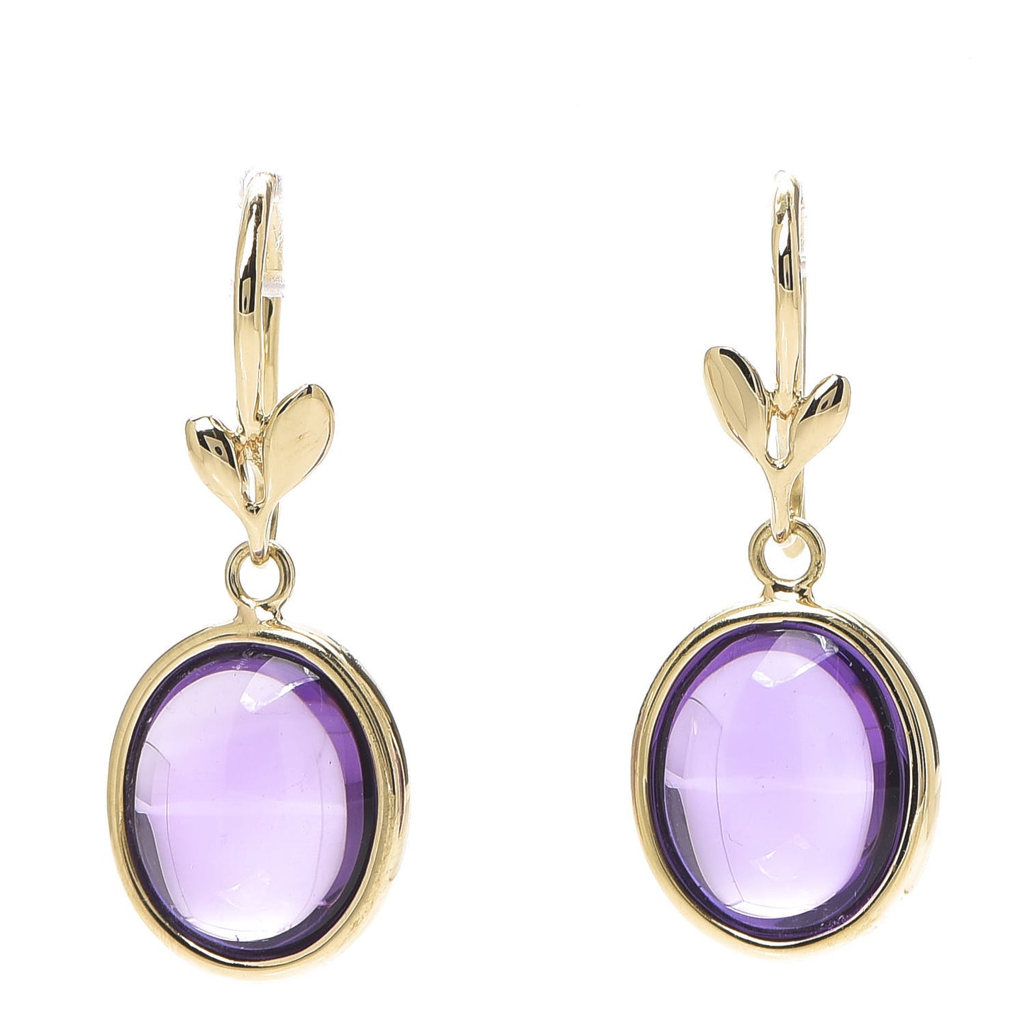 18K Yellow Gold Amethyst Paloma Picasso Olive Leaf Drop Earrings
