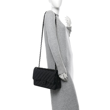 Chanel Lambskin Quilted Jumbo Double Flap So Black 2 of 16
