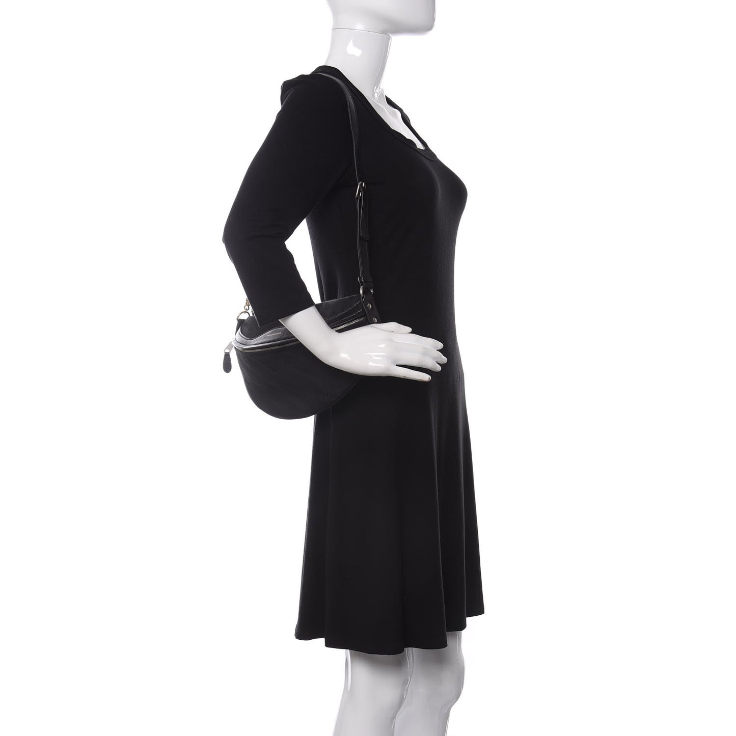 Canvas Jacquard Diagonal Allover Logo XS Souvenir Belt Bag Black