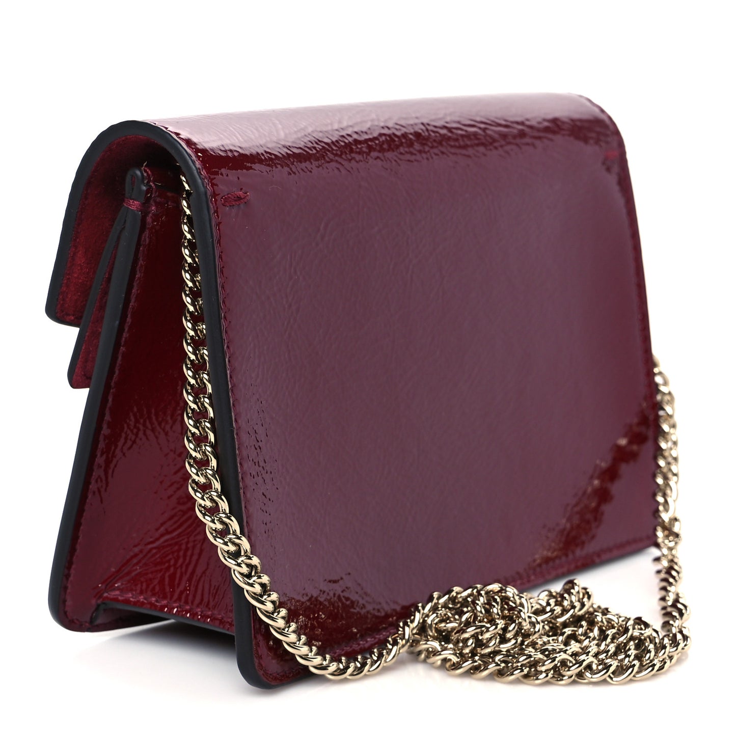 Crinkled Patent Mini Dionysus Shoulder Bag Rosso Ancora Red
