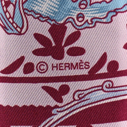 Hermes Silk Etriers Remix Twilly Rose Pale Bordeaux 4 of 4