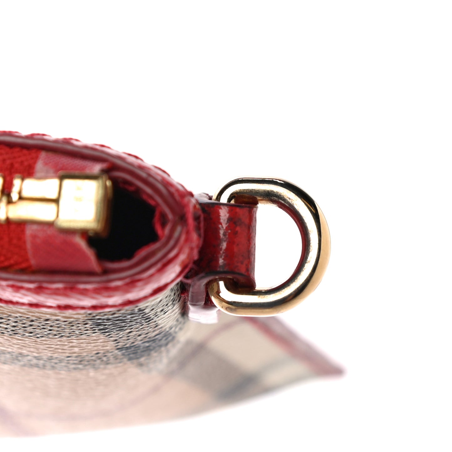 Haymarket Check Small Peyton Crossbody Clutch Bag Coral Red